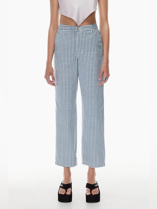 Aritzia Pants - Aritzia Sunday Best Gingham High Rise Checkered Cotton Straight Leg Pants Size 8